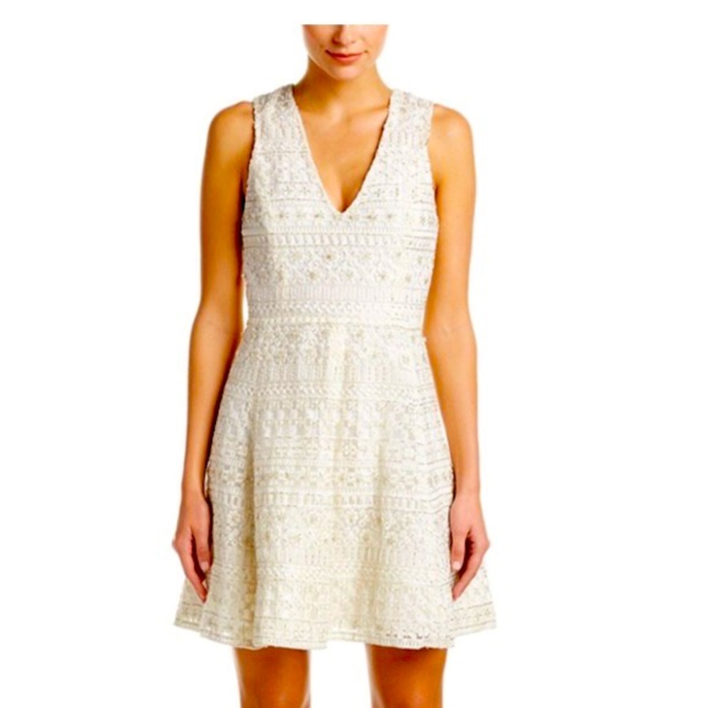 Alice and Olivia dress 6 new with tags fully beaded by artisans in India, lined.